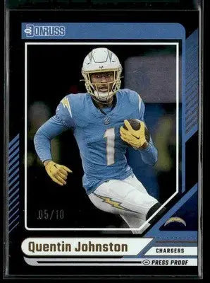 2024 Donruss - Press Proof Black Quentin Johnston #288 #/10 Los Angeles Chargers - Football Card Single