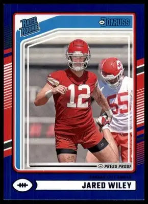 2024 Donruss - Press Proof Blue Jared Wiley 387 Kansas City Chiefs - Football Card Single
