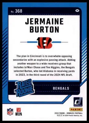 2024 Donruss - Press Proof Blue Jermaine Burton 368 Cincinnati Bengals - Football Card Single