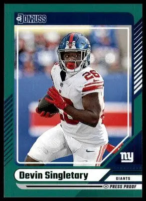 2024 Donruss - Press Proof Green Devin Singletary 19 New York Giants - Football Card Single