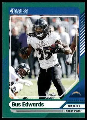 2024 Donruss - Press Proof Green Gus Edwards 169 Los Angeles Chargers - Football Card Single