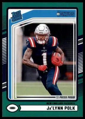 2024 Donruss - Press Proof Green Ja’Lynn Polk 373 New England Patriots - Football Card Single