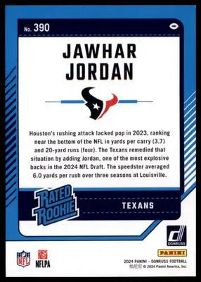 2024 Donruss - Press Proof Green Jawhar Jordan 390 Houston Texans - Football Card Single