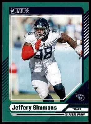 2024 Donruss - Press Proof Green Jeffery Simmons 179 Tennessee Titans - Football Card Single