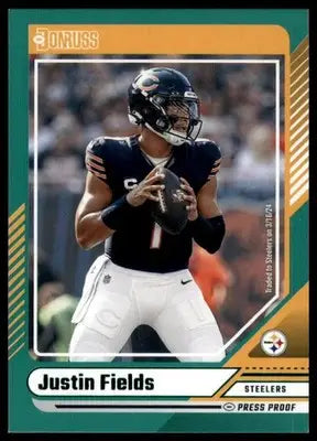 2024 Donruss - Press Proof Green Justin Fields 235 Pittsburgh Steelers - Football Card Single