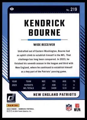 2024 Donruss - Press Proof Green Kendrick Bourne 219 New England Patriots - Football Card Single