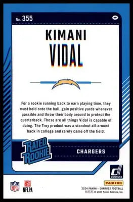 2024 Donruss - Press Proof Green Kimani Vidal 355 Los Angeles Chargers - Football Card Single