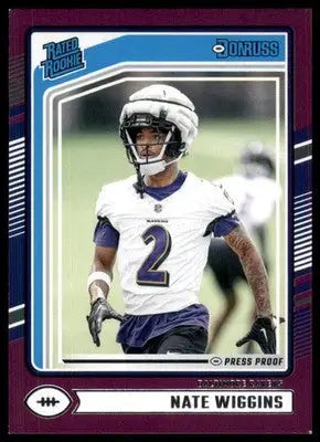 2024 Donruss - Press Proof Purple Nate Wiggins 391 Baltimore Ravens - Football Card Single