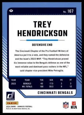 2024 Donruss - Press Proof Purple Trey Hendrickson 167 Cincinnati Bengals - Football Card Single