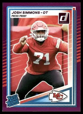2024 Donruss Rated Rookie Press Proof Josh Simmons #368 Purple Football - Football Card Single