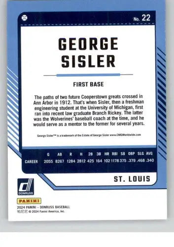 2024 Donruss Red and Blue #22 George Sisler NM-MT ID:74882 - Baseball Card Single