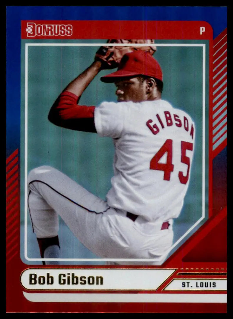 2024 Donruss - Red and Blue Bob Gibson 33 St. Louis Cardinals NM - Baseball Card Single