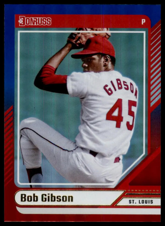 2024 Donruss - Red and Blue Bob Gibson 33 St. Louis Cardinals NM - Baseball Card Single