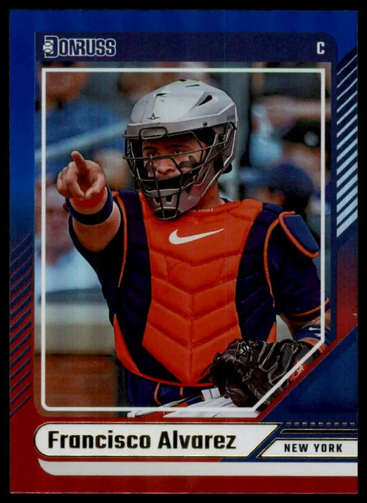 2024 Donruss - Red and Blue Francisco Alvarez 58 New York Mets Baseball NM - Baseball Card Single