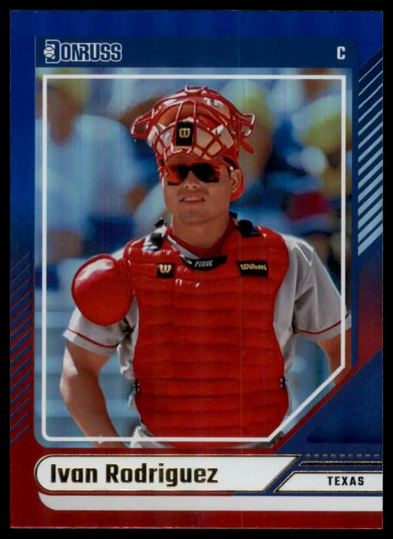 2024 Donruss - Red and Blue Ivan Rodriguez 35 Texas Rangers NM - Baseball Card Single
