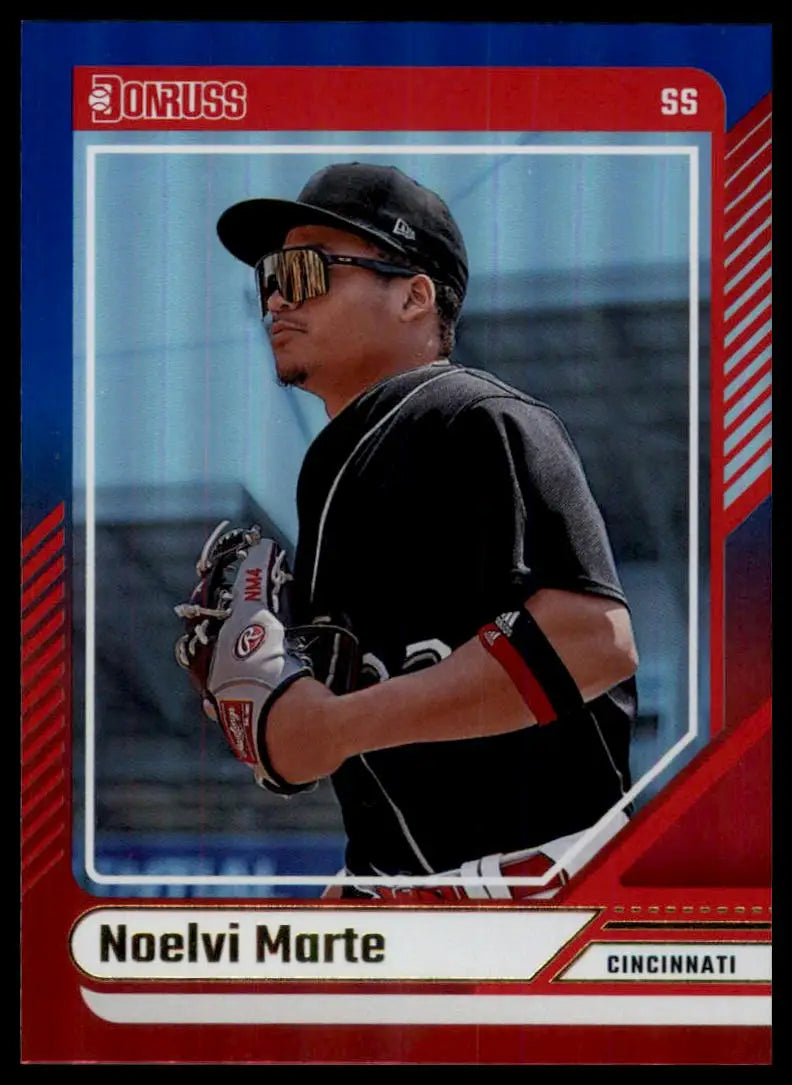 2024 Donruss - Red and Blue Noelvi Marte 28 Cincinnati Reds NM - Baseball Card Single