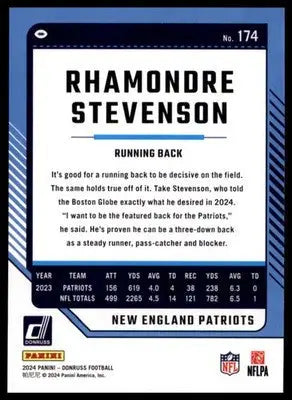 2024 Donruss Rhamondre Stevenson 174 New England Patriots