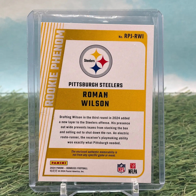 2024 Donruss Roman Wilson RC Rookie Phenom Patch Jersey Relic Steelers - Football Card Single