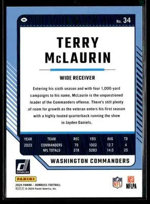 2024 Donruss Terry McLaurin #34 Washington Commanders