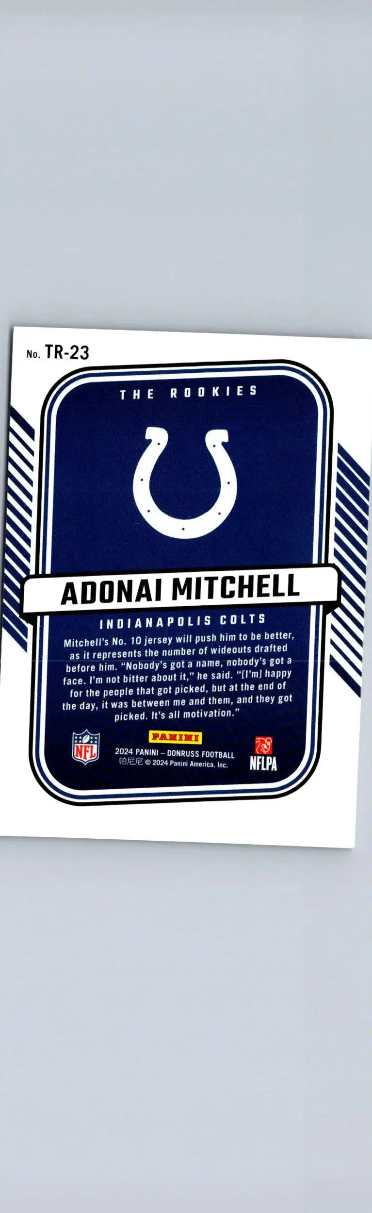 2024 Donruss #TR-23 Adonai Mitchell The Rookies - Football Card Single