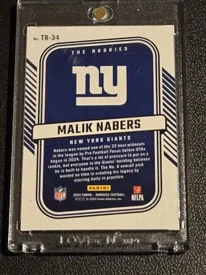2024 Donruss #TR-34 Malik Nabers The Rookies - Football Card Single