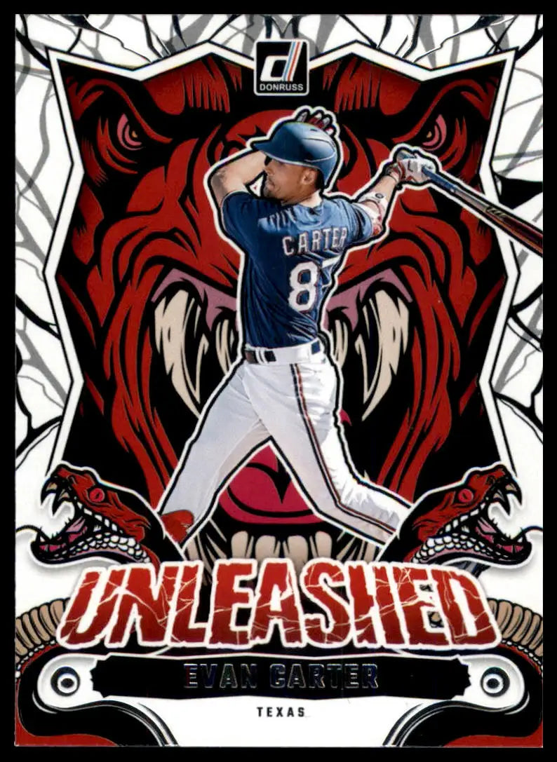 2024 Donruss - Unleashed Evan Carter 6 Texas Rangers NM - Baseball Card Single