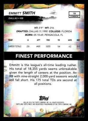 2024 Finest #19 Emmitt Smith - Football Card Single