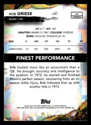 2024 Finest #44 Bob Griese - Football Card Single