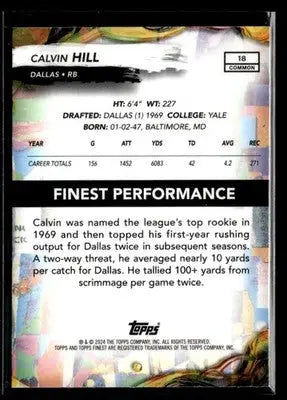 2024 Finest Calvin Hill #18 Dallas Cowboys