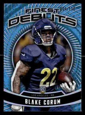2024 Finest #D-18 Blake Corum Debut Sky Blue Refractor #/150 - Football Card Single