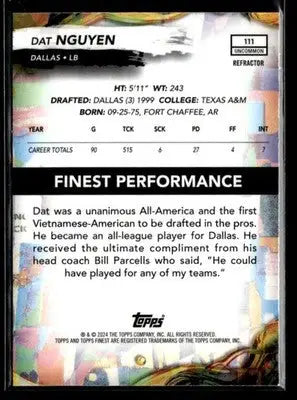 2024 Finest Dat Nguyen #111 Refractor Dallas Cowboys