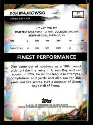 2024 Finest Don Majkowski #27 Green Bay Packers - Football Card Single
