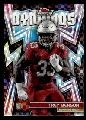 2024 Finest #DYN-9 Trey Benson Dynamos Checkerboard Refractor - Football Card Single