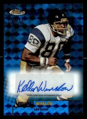 2024 Finest #FBA-KW Kellen Winslow Flashback Autos Blue Geometric Refractor #/99 - Football Card Single