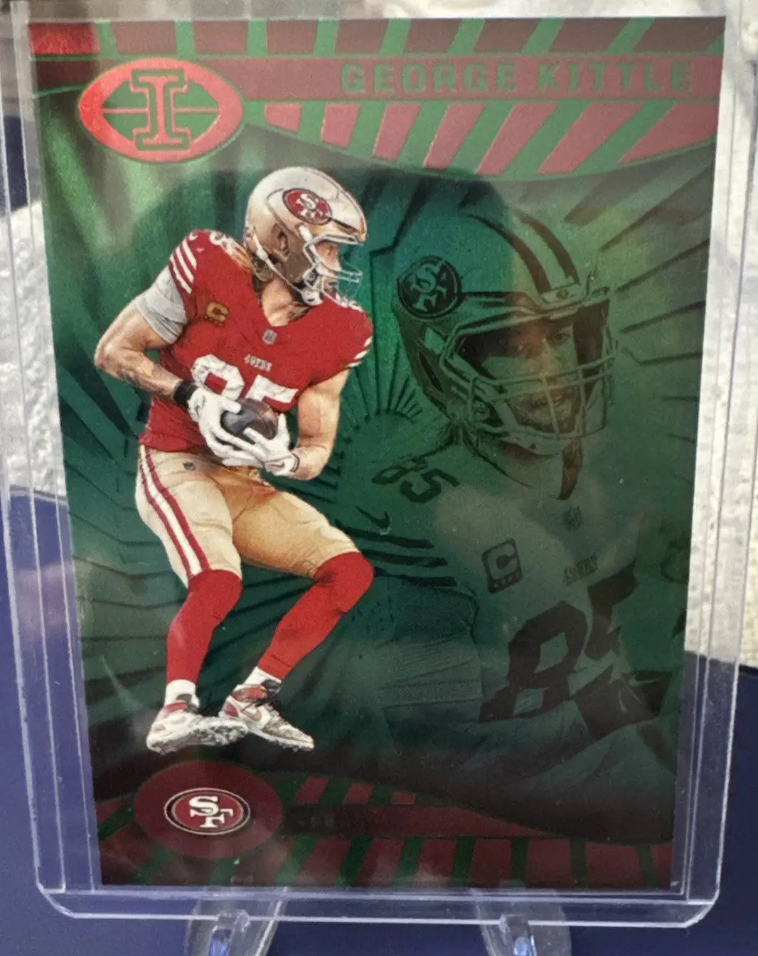 George Kittle 49ers trading card from 2024 Illusions Emerald Green Green 49ers Lot