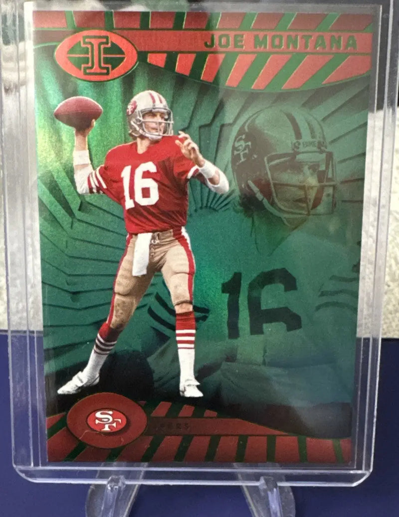 Joe Montana football trading card from 2024 Illusions Emerald Green 49ers lot