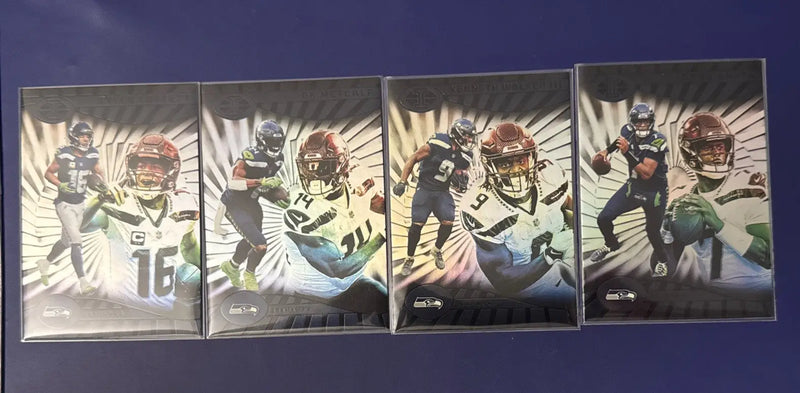 2024 Illusions Emerald Green Seahawks 8 Card Lot Metcalf Smith Lockett Walker - Football Card Single