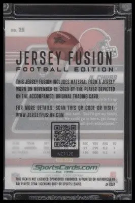2024 Jersey Fusion Nick Chubb Game Used Swatch - Sports Memorabilia