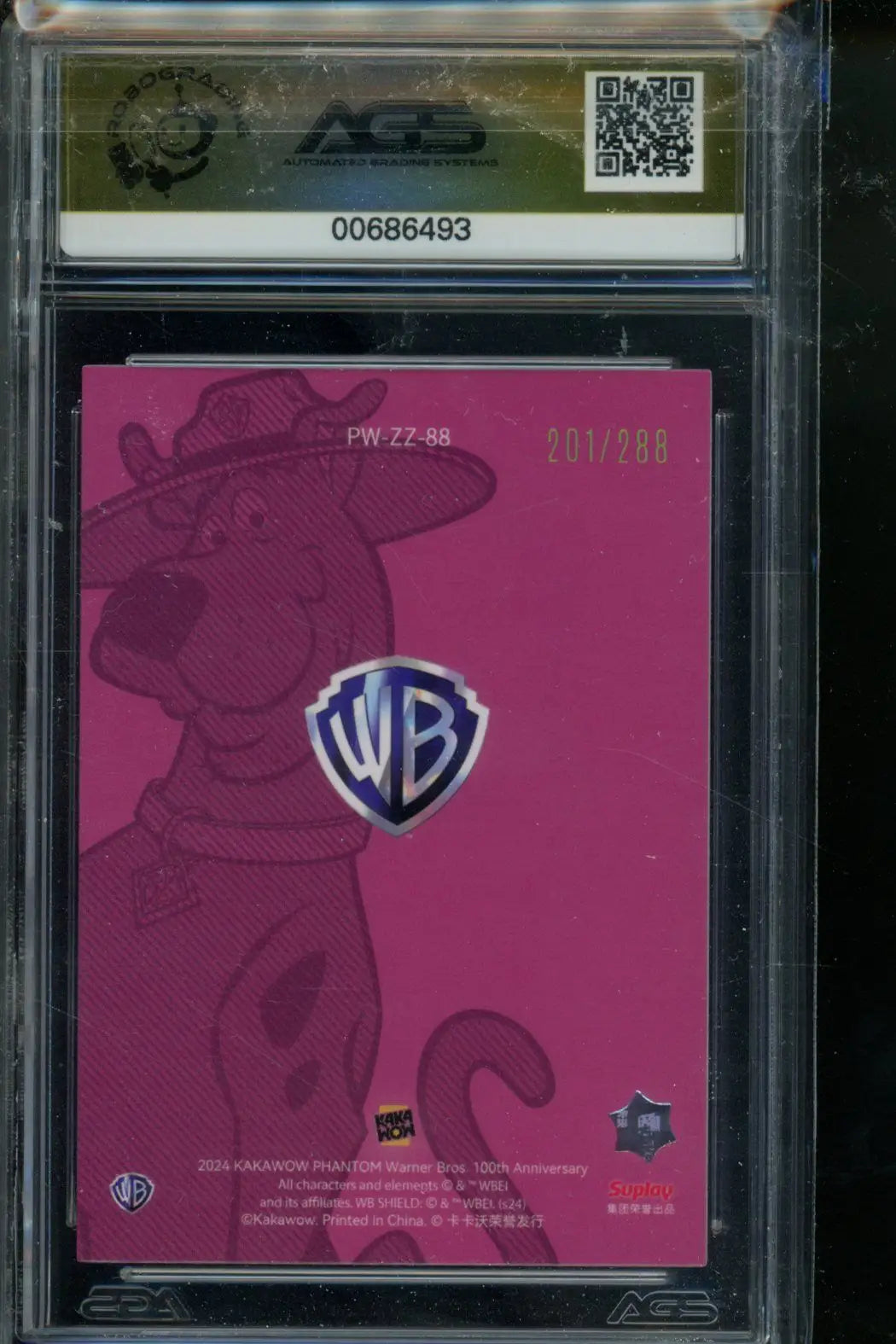 2024 Kakawow Warner Bros. 100th Anniversary Scooby-Doo 201/288 #PW-ZZ-88 AGS 10 - Entertainment Card Single