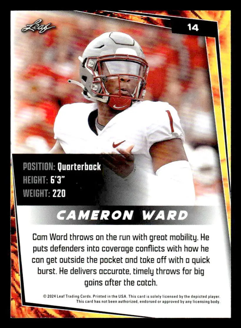 2024 Leaf #14 Cameron Ward - Football Card Single