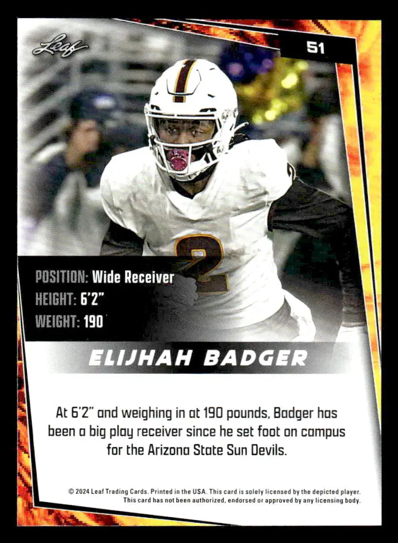 2024 Leaf #51 Elijhah Badger - Football Card Single