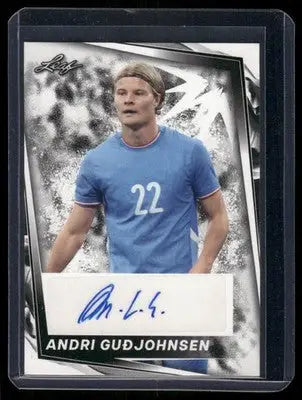 2024 Leaf Andri Gudjohnsen #BA-AG2 Auto Soccer - Soccer Card Single