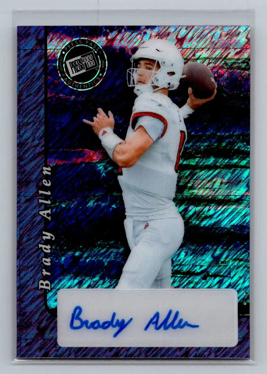 2024 Leaf Collective 200 Press Pass Auto Shimmer Purple #20A-BA2 Brady Allen /8 - Football Card Single