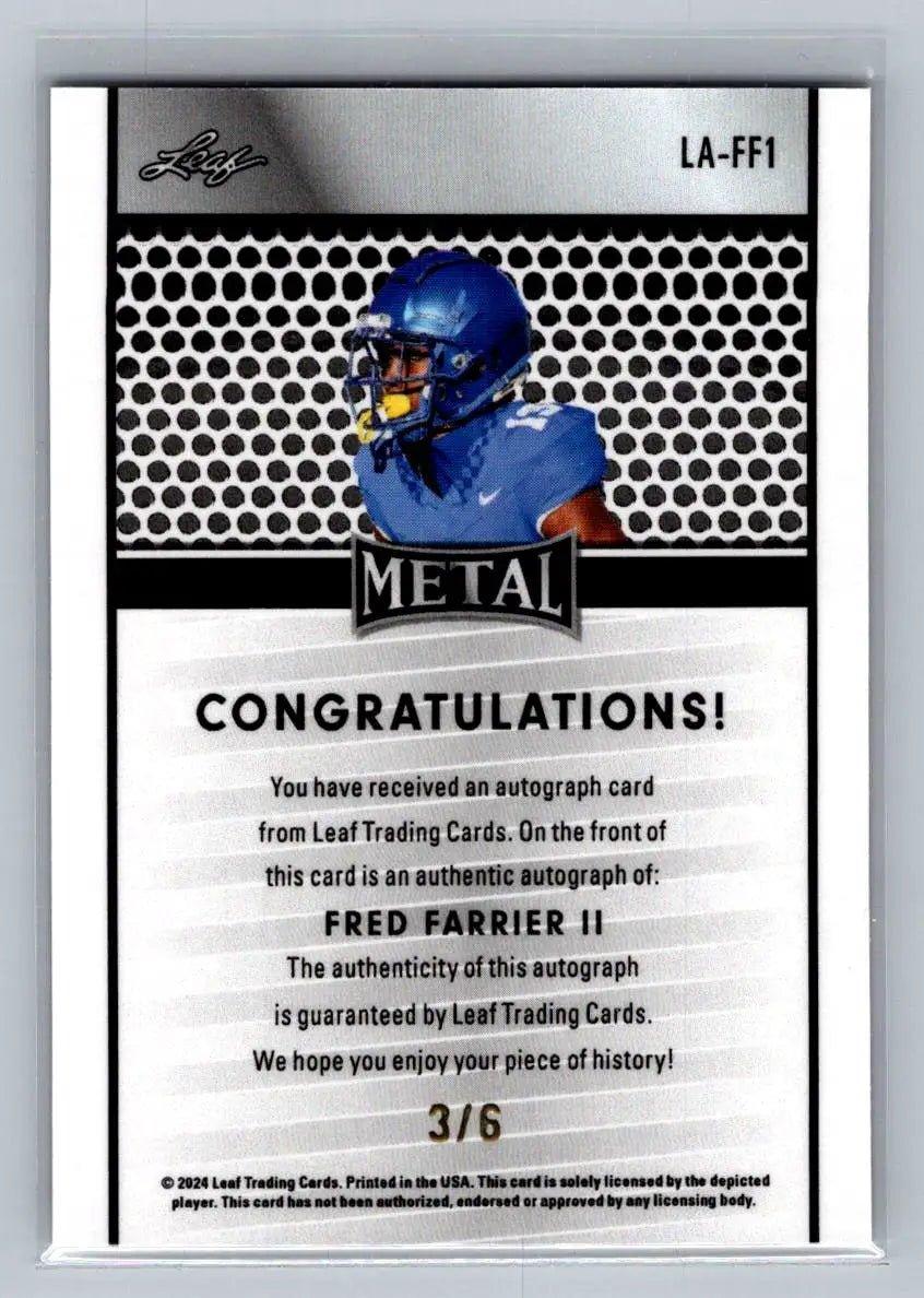 2024 Leaf Collective - Leaf Auto Shimmer Black #LA-FF1 Fred Farrier II #/6 - Other