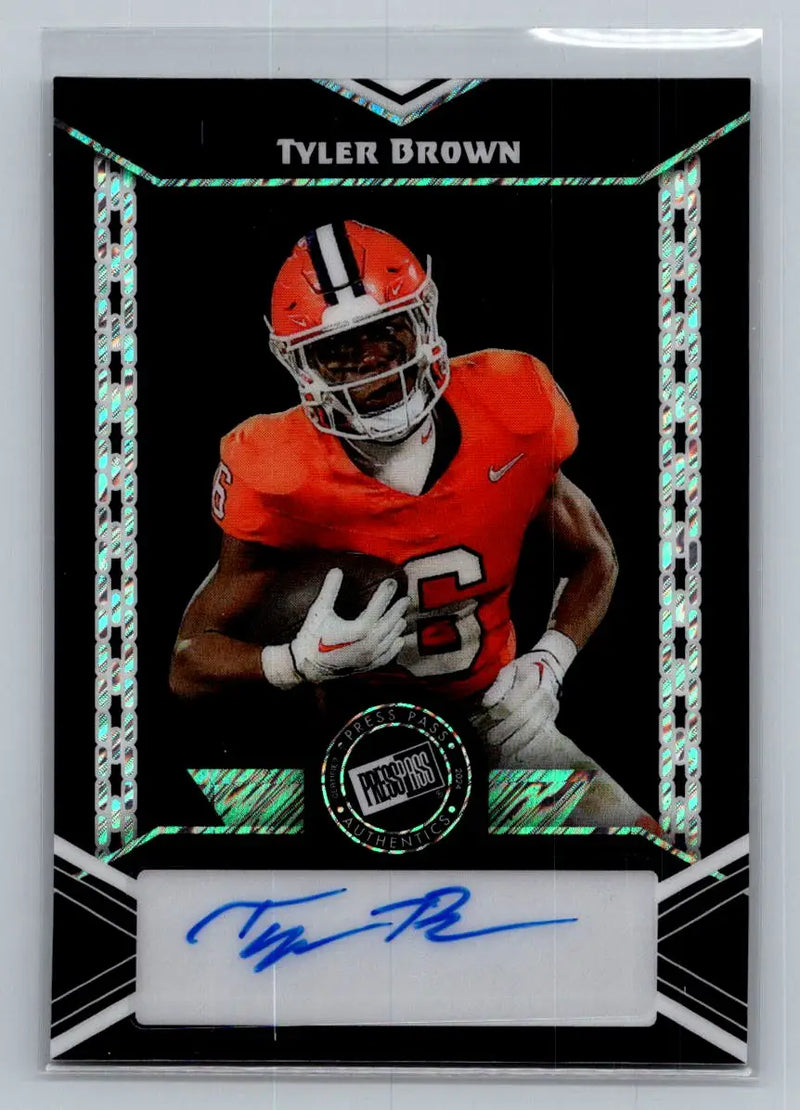 2024 Leaf Collective - Press Pass Auto Shimmer Black #PPA-TB5 Tyler Brown #/6 C - Football Card Single