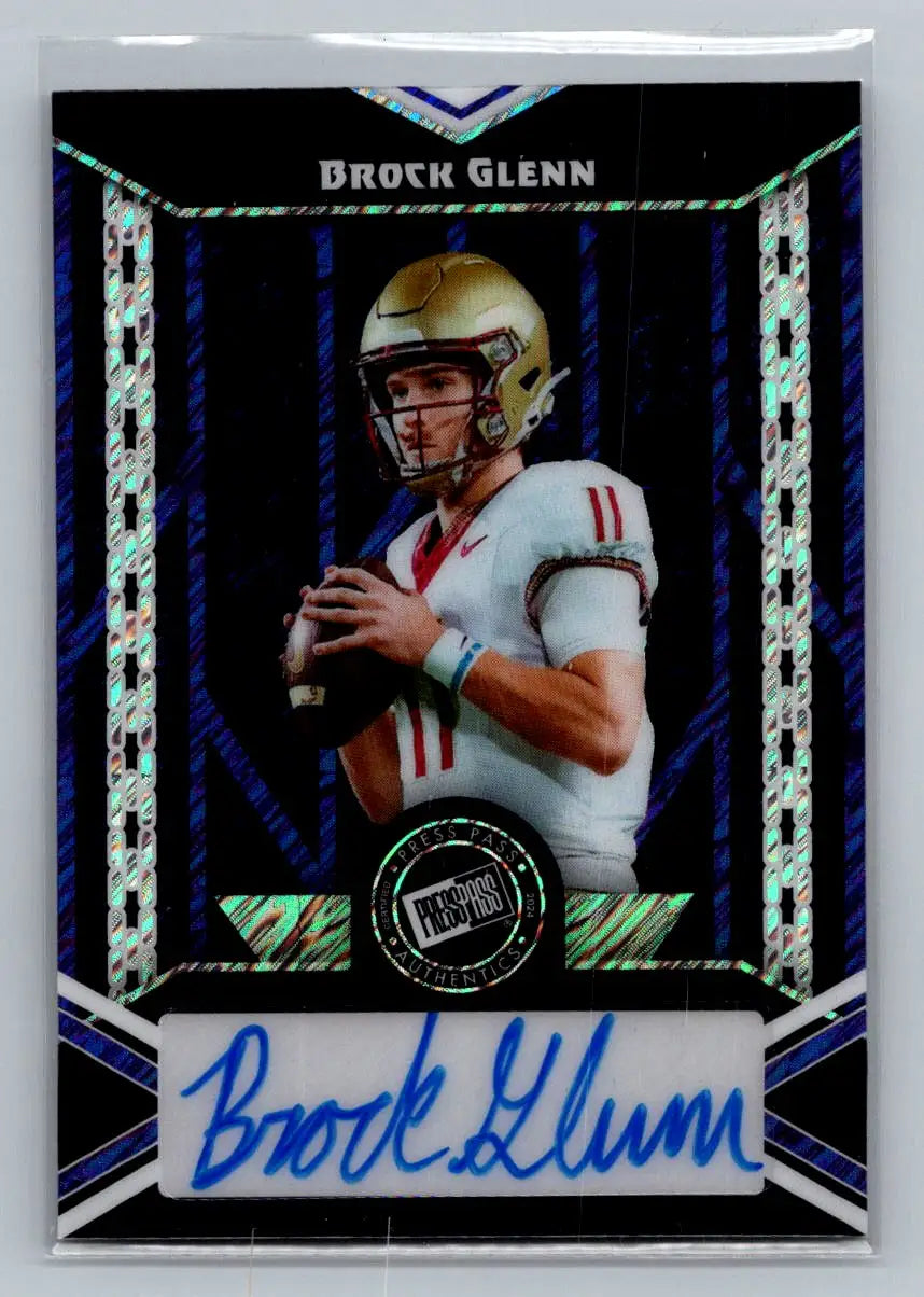 2024 Leaf Collective - Press Pass Autog Shimmer Purple #PPA-BG1 Brock Glenn #/8 - Football Card Single