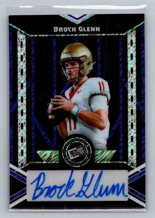 2024 Leaf Collective - Press Pass Autog Shimmer Purple #PPA-BG1 Brock Glenn #/8 - Football Card Single
