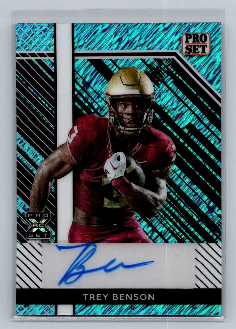2024 Leaf Collective Pro Set Auto Shimmer Light Blue #PSA-TB1 Trey Benson #/20 - Football Card Single