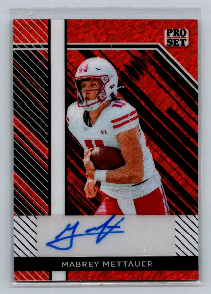 2024 Leaf Collective - Pro Set Auto Shimmer Red #PSA-MM1 Mabrey Mettauer #/5 - Basketball Card Single