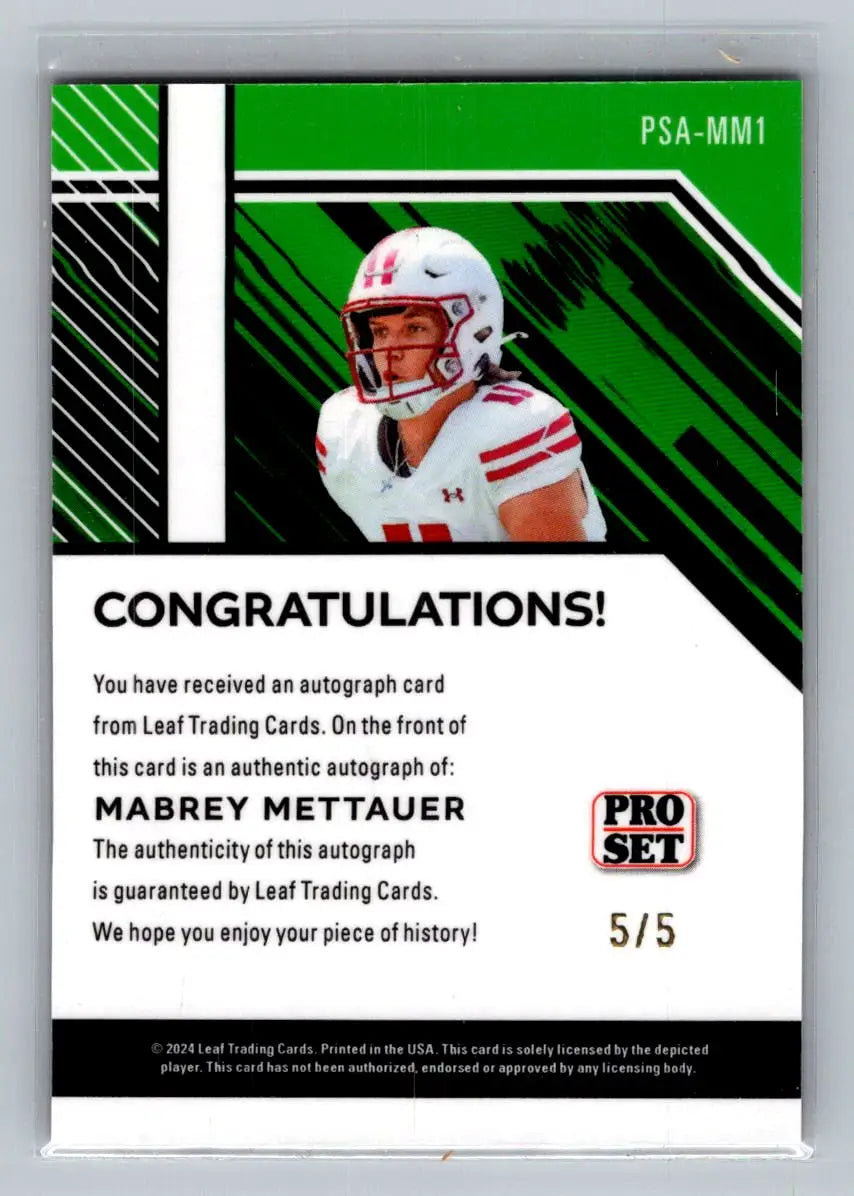 2024 Leaf Collective - Pro Set Auto Shimmer Red #PSA-MM1 Mabrey Mettauer #/5 - Basketball Card Single